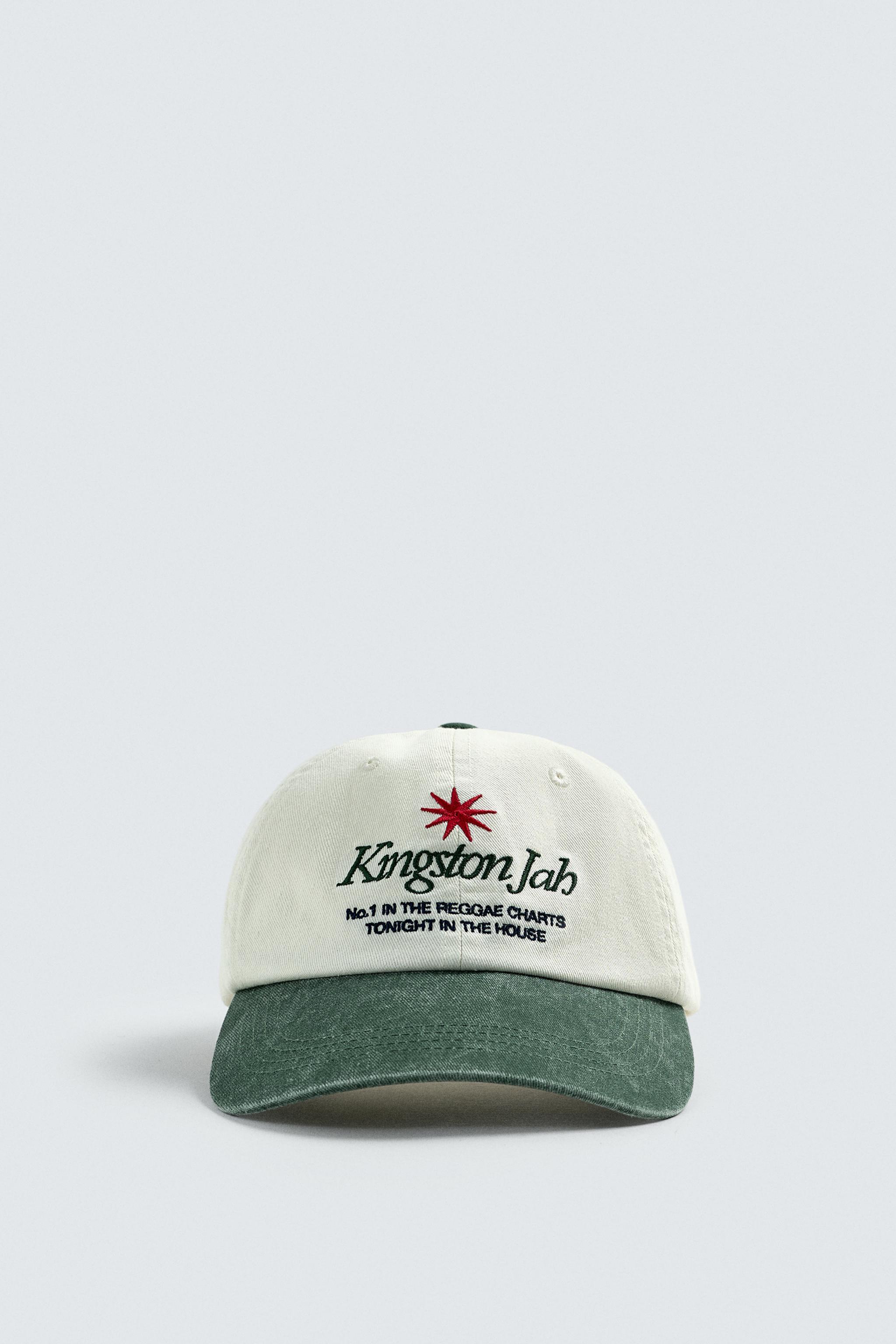 WASHED CONTRAST EMBROIDERED TEXT CAP